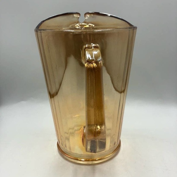 Vintage Orange Carnival Glass Pitcher with Handle - Picture 6 of 10